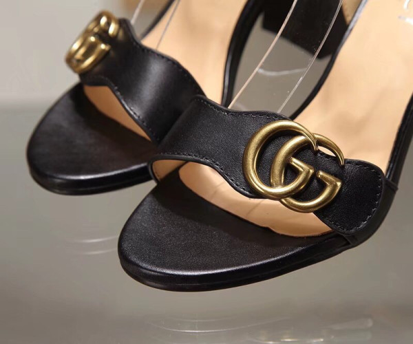 G*u*i leather mid-heel sandal