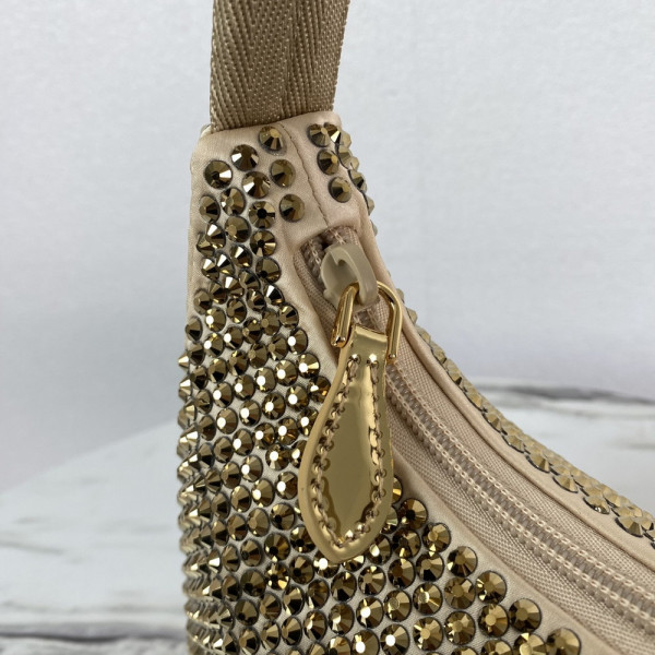 Pra*a satin mini-bag with artificial crystals