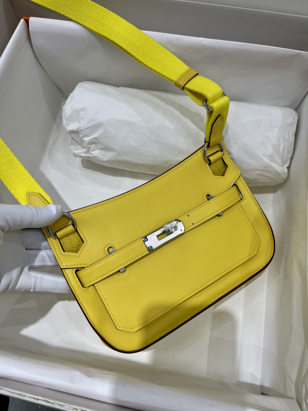 H**mes jypsiere mini bag in swift leather gris meyer