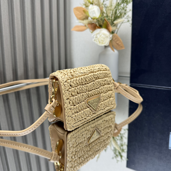 Pra*a cardholder with shoulder strap and crystals