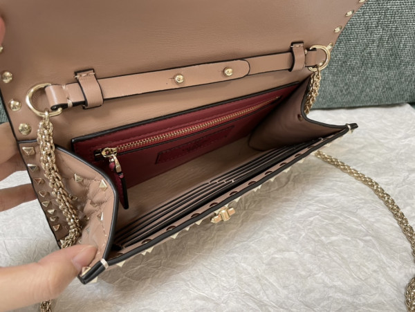 Valentino Rockstud Spike Nappa Leather Crossbody Clutch Bag