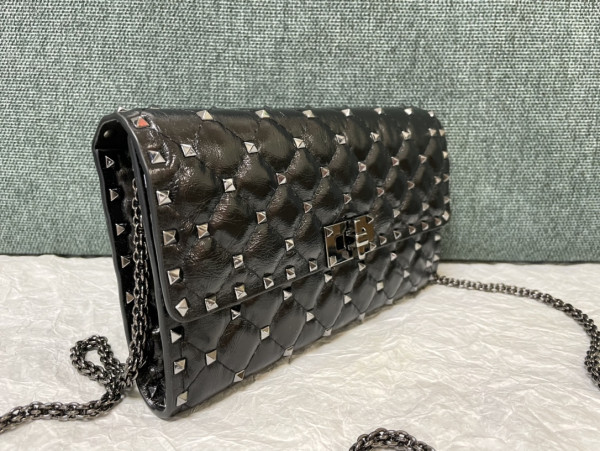Valentino Rockstud Spike Nappa Leather Crossbody Clutch Bag