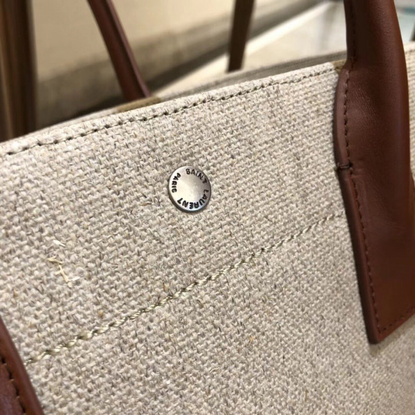 Y*L rive gauche tote bag in printed linen and leather